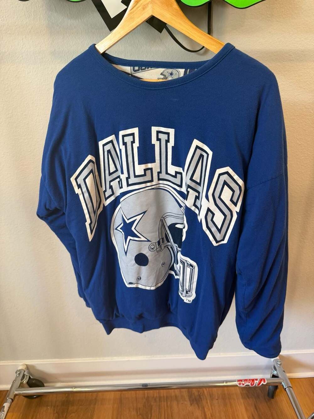 Vintage 90s Dallas Cowboys Reversible Graphic Crewneck Sweatshirt